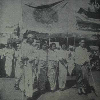 Students mark National Day in Rangoon 1938